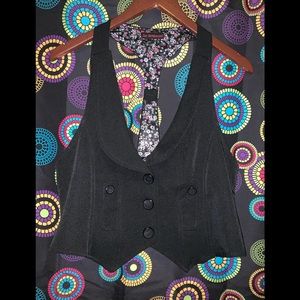 Short black dress vest